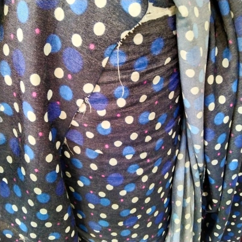 Kain katun denim impor | Harga/0,5m | bahan katun denim | bahan denim motif | kain katun denim motif