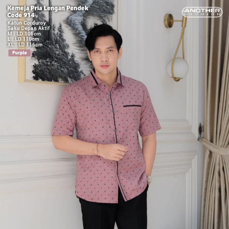 Another Fashion Kemeja Pria Lengan Pendek Code 914