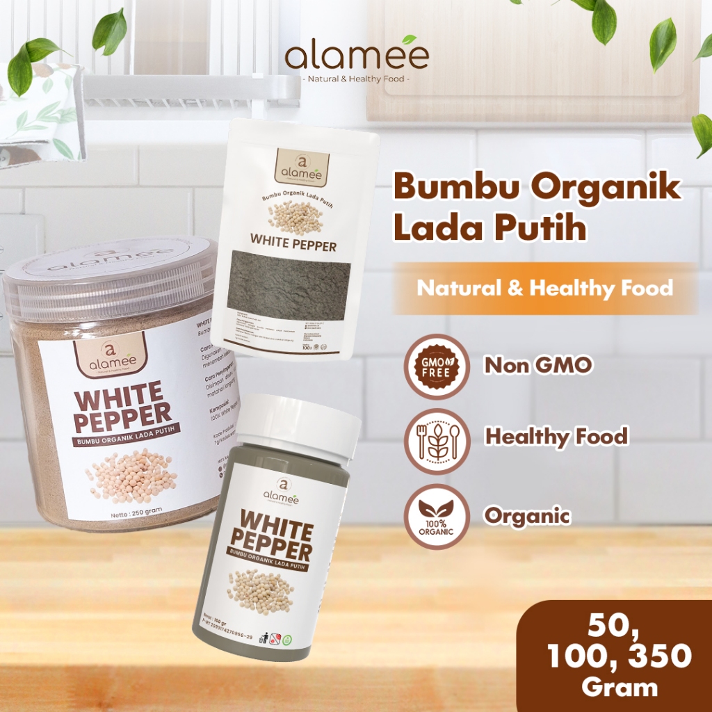 

ALAMEE Lada Putih Bubuk White Pepper Powder Merica Whitepepper Bumbu Dapur Instan Tanpa Campuran