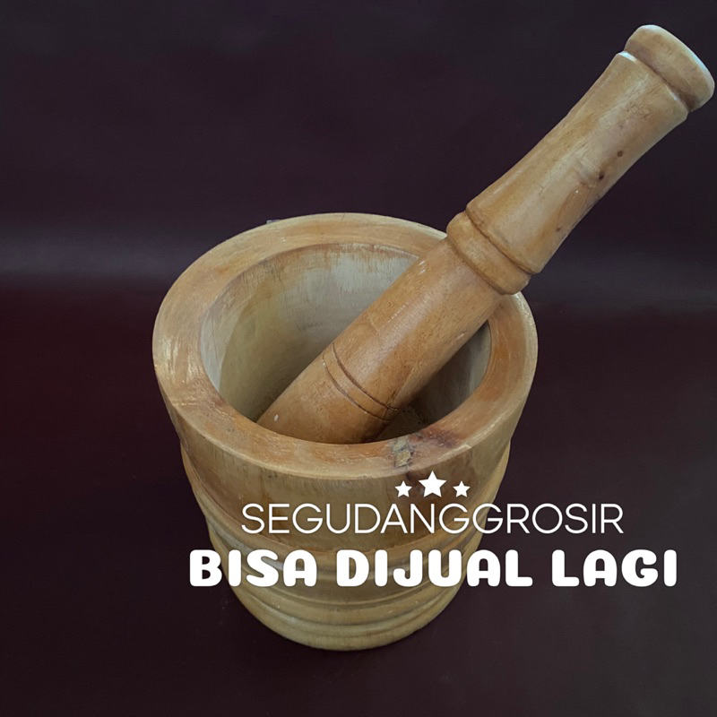 LUMPANG KAYU MURAH / LUMPANG KAYU TRADISIONAL / TUMBUK KAYU / ALAT PENUMBUK BESAR ( 1set )