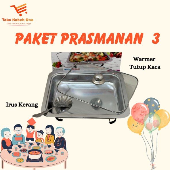 Paket Prasmanan Lebaran Idul Fitri Warmer Set/erus Irus/Square Pan/ Panci Kotak Penghangat / Panci S