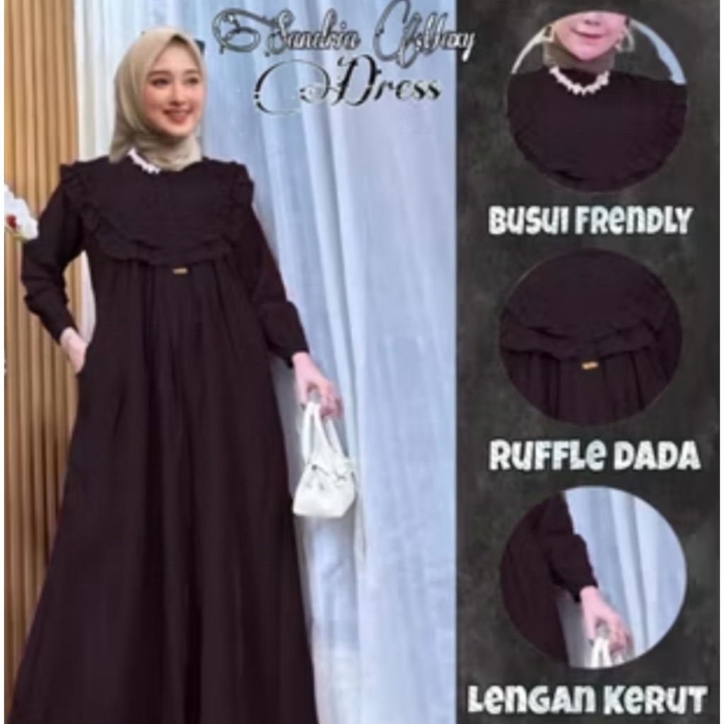 Gamis Samira Jumbo Bahan Crinkle Airflow