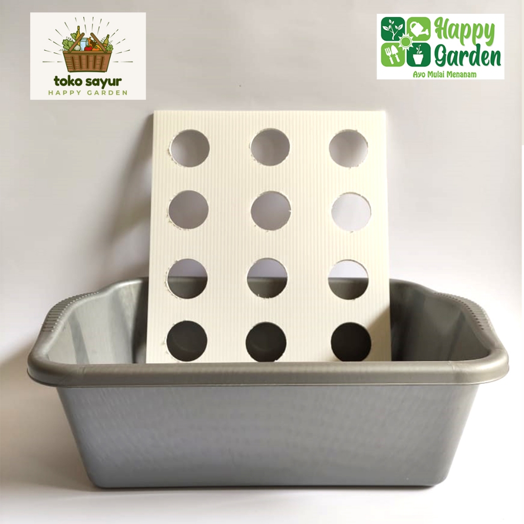 BAK + TUTUP HIDROPONIK 12 LUBANG BERKUALITAS