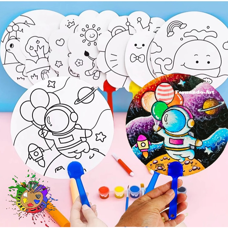 

KIPAS TANGAN DIY MEWARNAI SENDIRI DOODLE HAND FAN DIY COLORING FAN