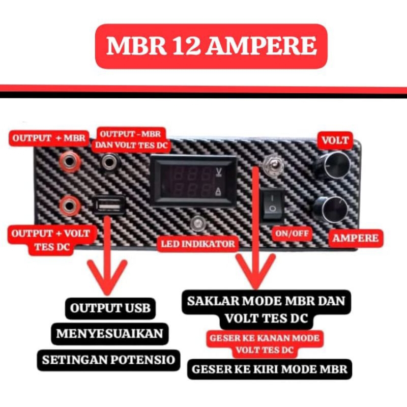 Power Supply Mbr 12 Ampere 5 Ampere 24 Volt 12 Volt Alat Service Hp/Laptop Penghancur Short Circuit 