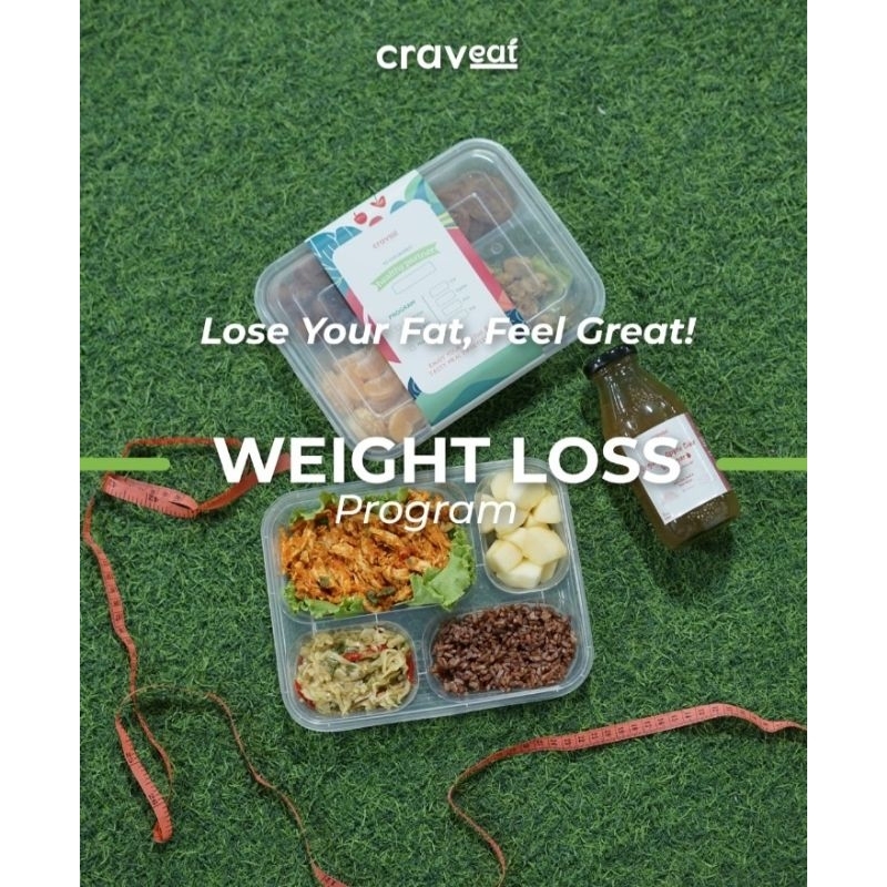 

CRAVEAT Program Healthy Diet Katering Weight Loss Sehat 7 Hari Lunch+Dinner- High Protein Meal Tanpa Pengawet Real Food