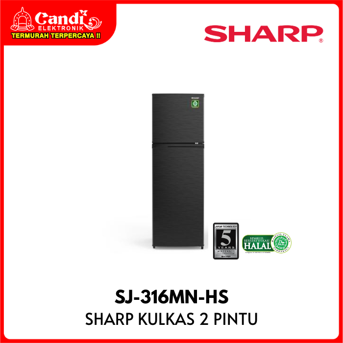 SHARP Kulkas 2 Pintu Kapasitas 237 Liter Kirei Series SJ-316MN-HS