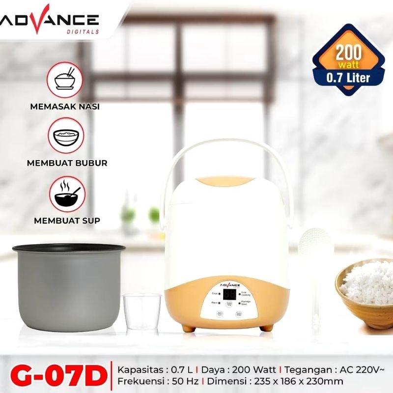 Rice Cooker Advance G-07D 0.7Liter / Megicom Advance Kecil Ala Anak Kos