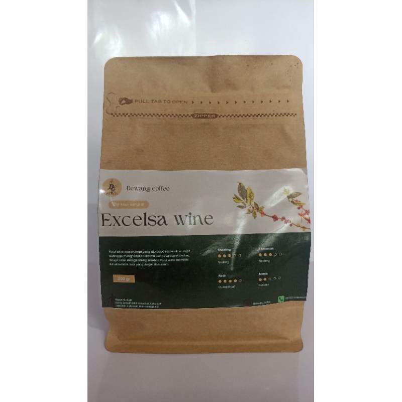 

Roasted beans excelsa wine. 250gram