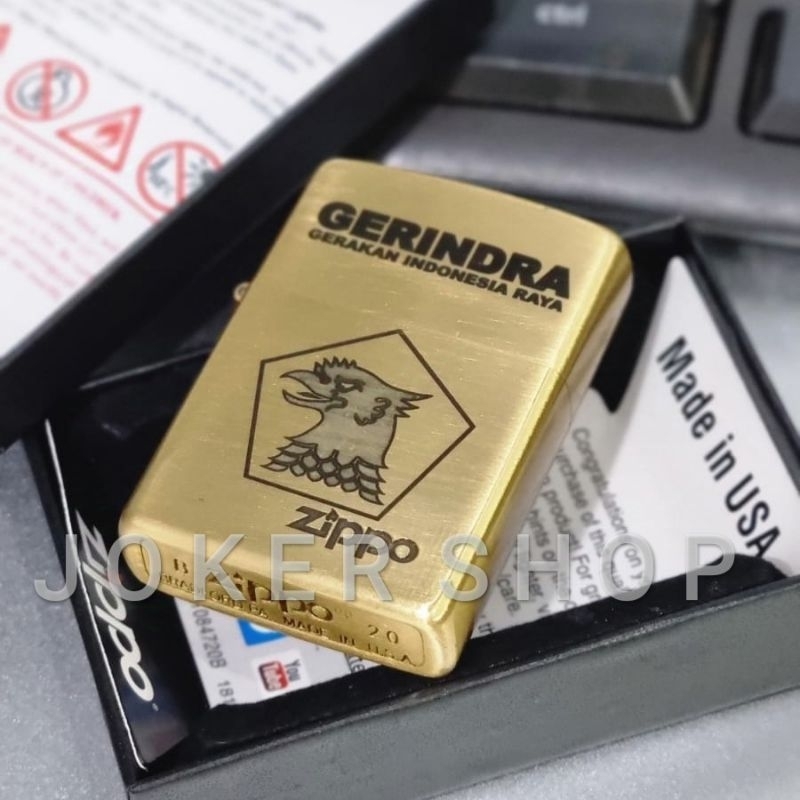 Korek api Zippo Matte Gold - BEBAS DESIGN LOGO