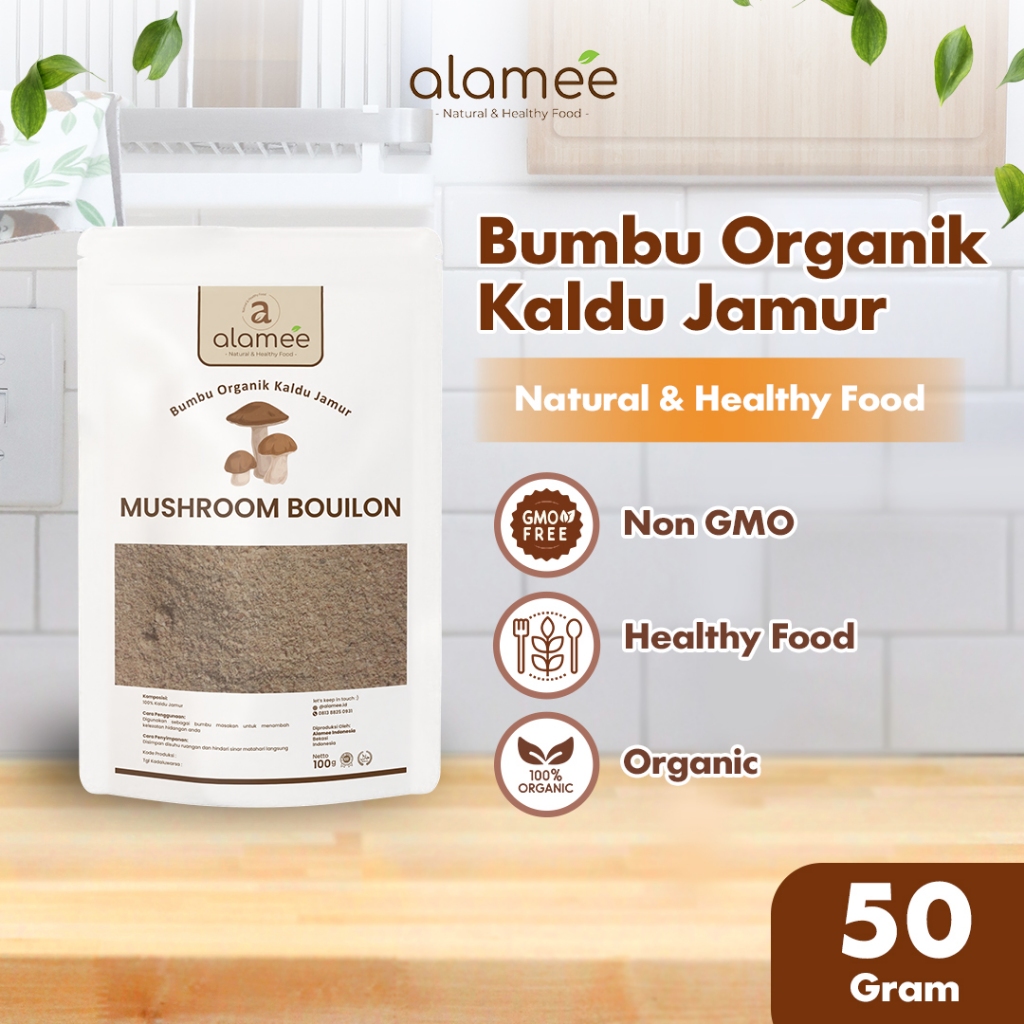 

ALAMEE Bumbu Kaldu Jamur Bubuk NON MSG Organik Praktis Mushroom Powder 50gr