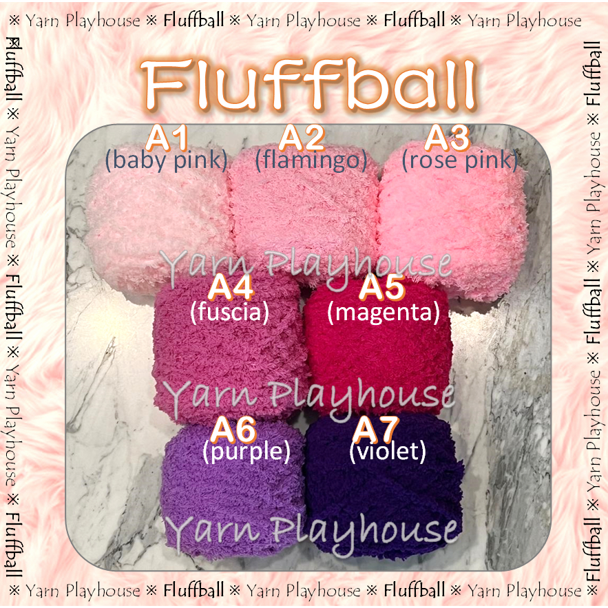 Mini FluffBall 75g Yarn Playhouse benang rajut handuk berbulu fur bulu coral fleece yarn bonbon bena