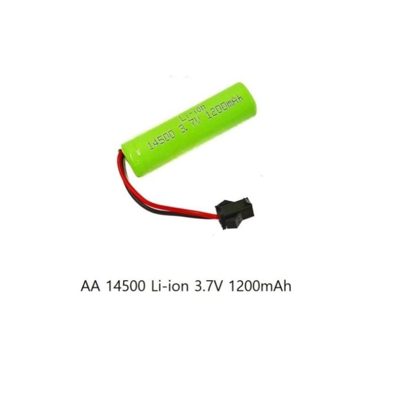 Baterai RC 3, 7 volt soket pin 2 hitam 1200 mah