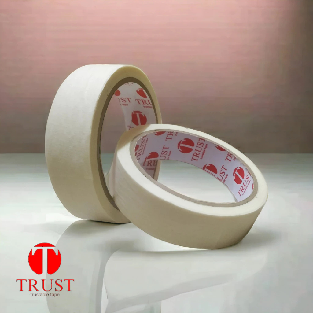 

Selotip Lakban Plakban Kertas HOKI / TRUST Masking Tape 24 mm x 20 Yard (18M)
