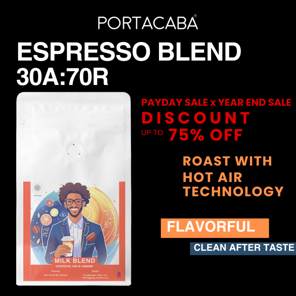 

Biji Kopi Arabika Blend 1kg 30/70 Wholebean Coffee Es Kopi Susu Grosir Blend Portacaba Roastery