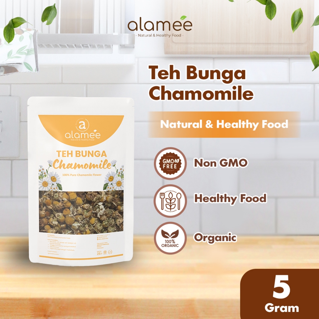 

ALAMEE Teh Chamomile Camomile Tea Flower Relaksasi Kamomile Anxiety Sleep Tidur Susah Alami 5gr