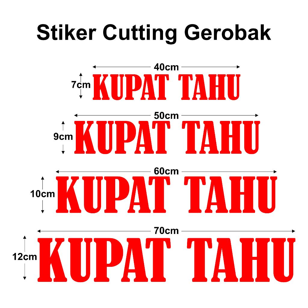 Kupat Tahu Stiker Cutting Gerobak