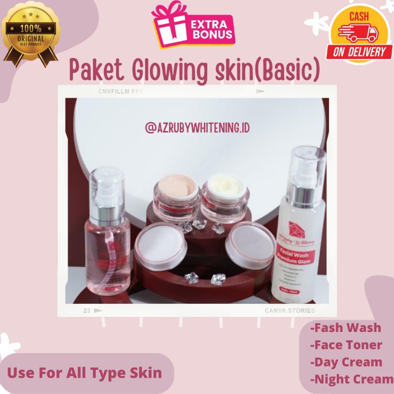 [PROMO] PAKET AZRUBY WHITENING Glowing skin|AzRuby Whitening Paket Flek Glow