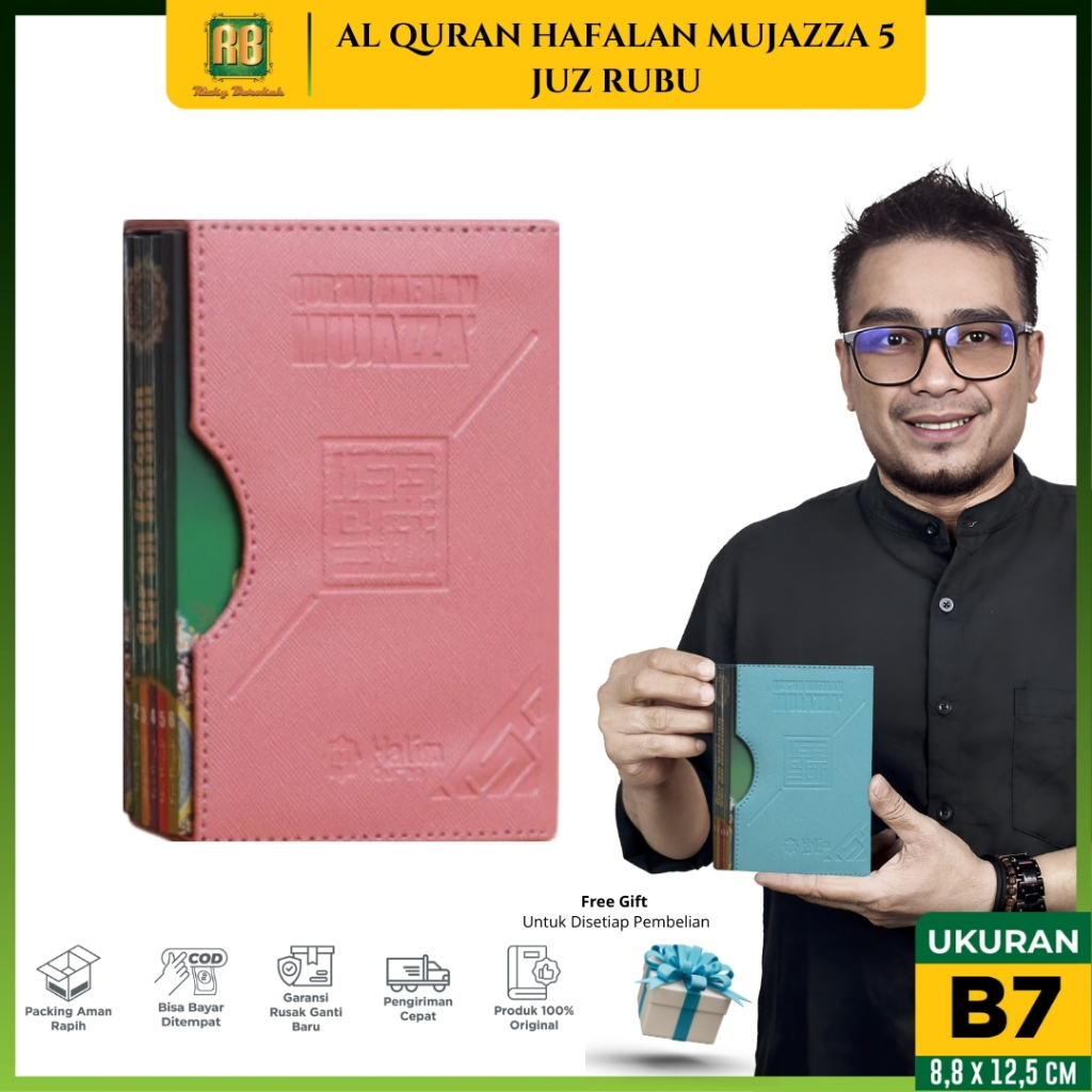 Alquran Hafalan Saku Mujazza Halim Per 5 Juz Rubu Ukuran B7 Box Kulit Tanpa Terjemahan Al Qur'an Kec