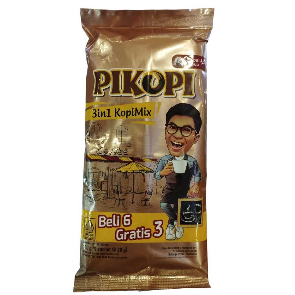 

PIKOPI KOPI 3IN1 Kopi mix isi 6 Gratis 3 180G (9 Sachet @20 Gram)