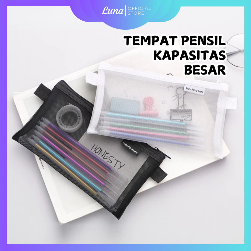 

Tempat Pensil Aesthetic Korea Style Muat Banyak Kotak Pensil Pulpen Pouch Make Up Serbaguna