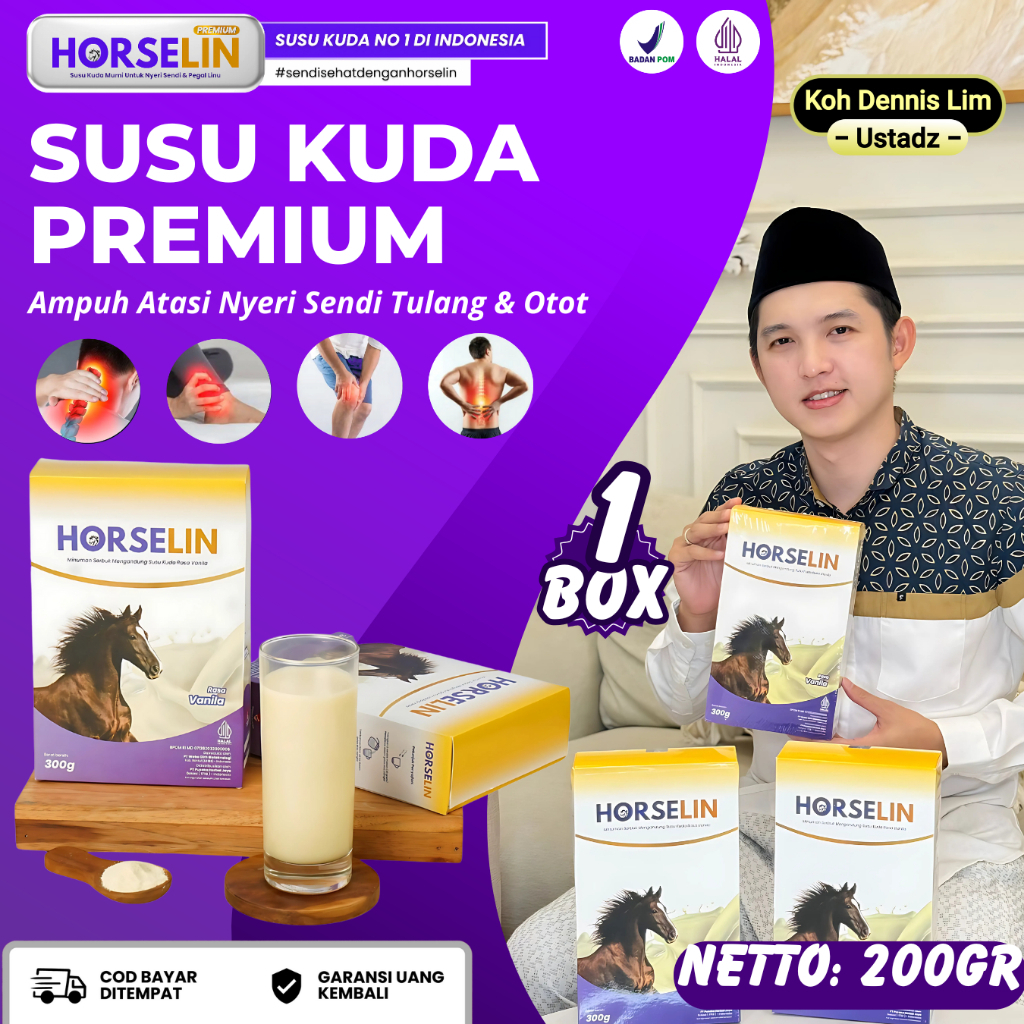 

SUSU HORSELIN PREMIUM ASLI SUMBAWA ATASI NYERI SENDI ASAM URAT DAN REMATIK 200GR 1 BOX