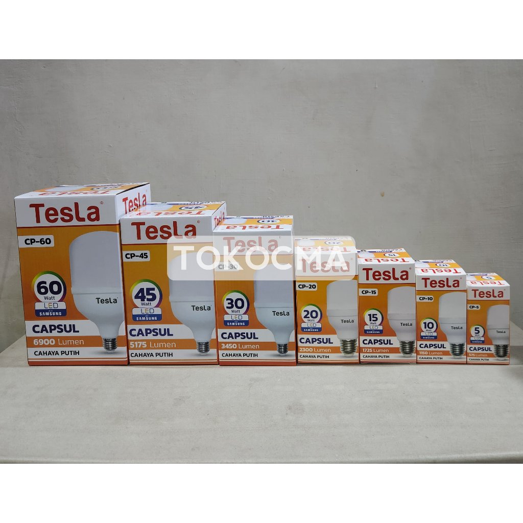 Lampu LED Bohlam Capsul 5w,10w,15w,20w,30w Tesla Cahaya Putih Hemat Energy