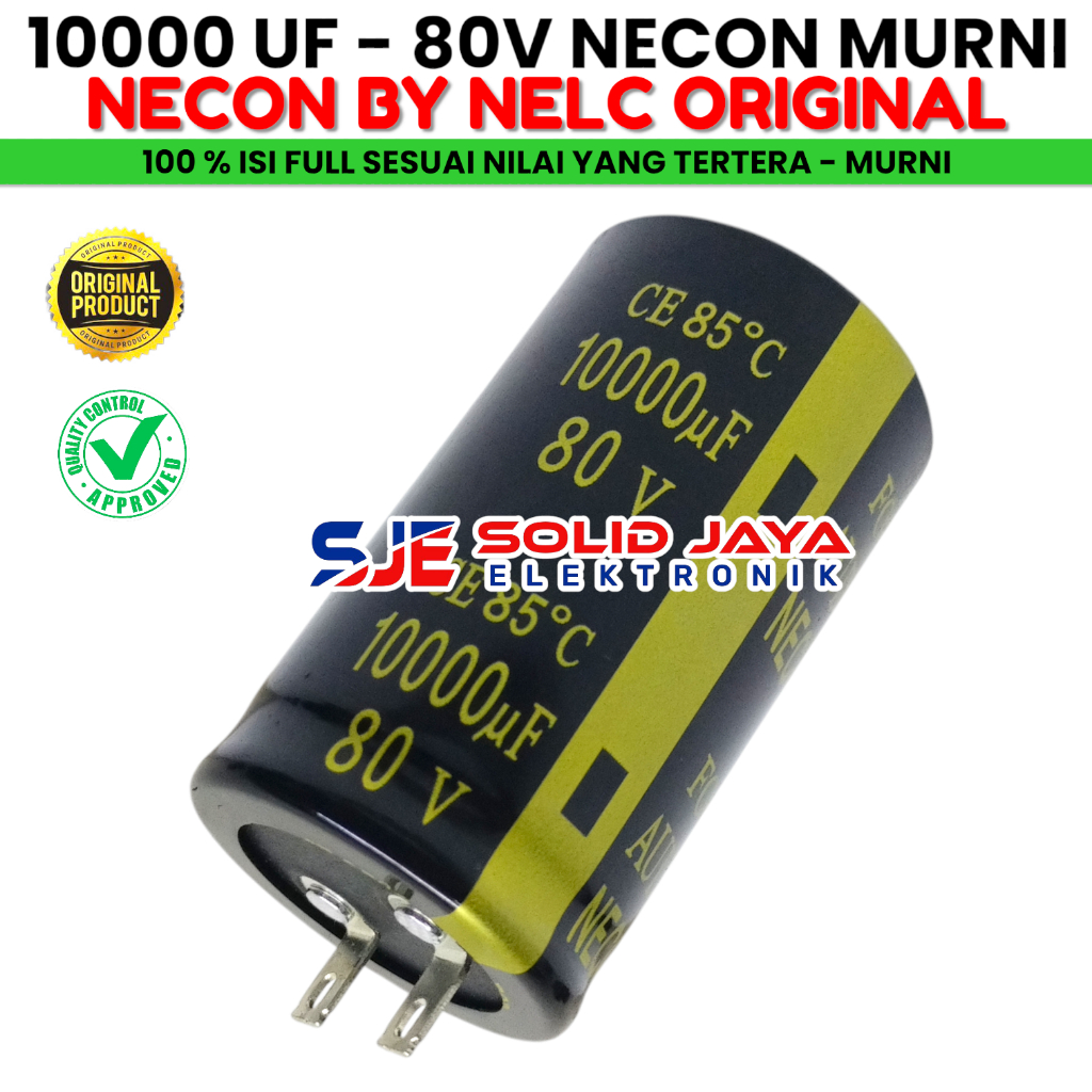 CAPASITOR ELKO 10000 UF 80 V NECON MURNI ASLI ELCO NECON 10000UF 80V ELKO CAPASITOR KAPASITOR 10000U