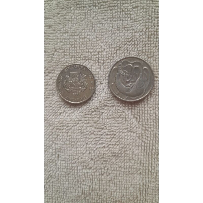 coin 20 cents Singapore 1967 dan 1985 (sepaket)