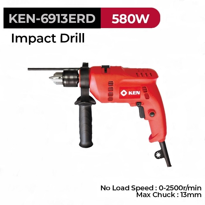 Impact Drill 13mm 580W KEN-6913ERD Mesin Bor Impack Tembok Kayu Besi