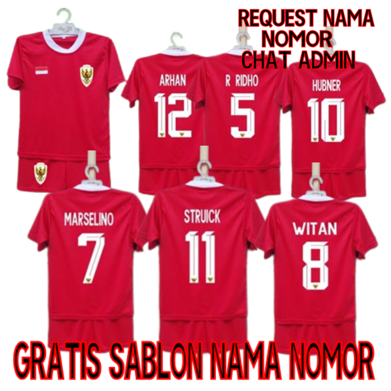 Setelan Baju Bola Timnas Indonesia/Baju Bola Timnas GARUDA Indonesia
