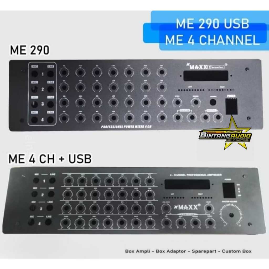 Bok Power Amplifier + Mixer / Box Power Ampli + Mixer 4 Channel + USB Maxx ME 290 Plat Tebal