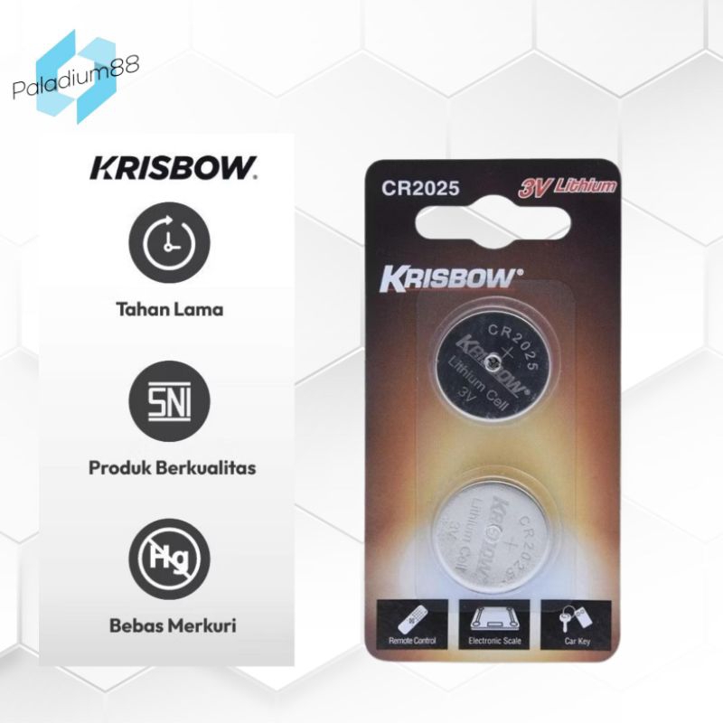ACE Krisbow CR2025 Baterai koin 3V untuk remote alarm mobil Honda Toyota Suzuki daihatsu mitsubishi