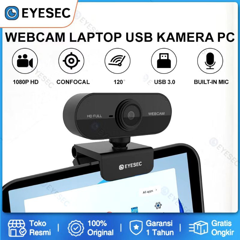 webcam eyesec full hd 1080 with mic wide angle