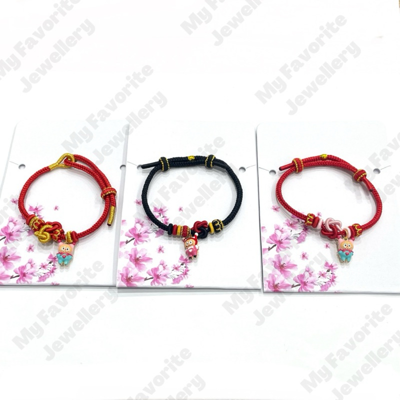Gelang Tali Kain Adjustable BONEKA EMAS ASLI Kadar 700 16K