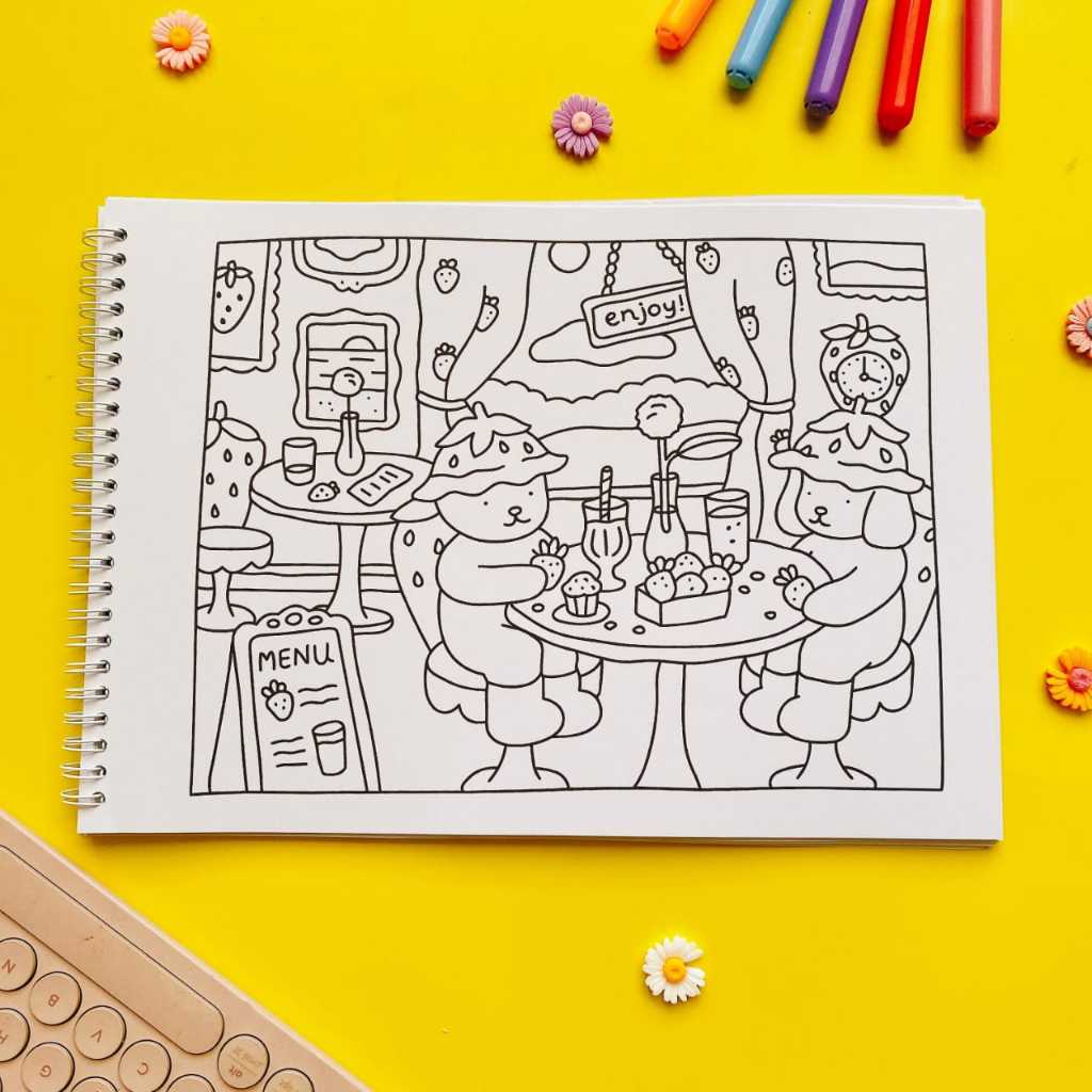 (93) Strawberry Shortcake Coloring Book For Kids Girl Edition Buku mewarnai Anak Perempuan