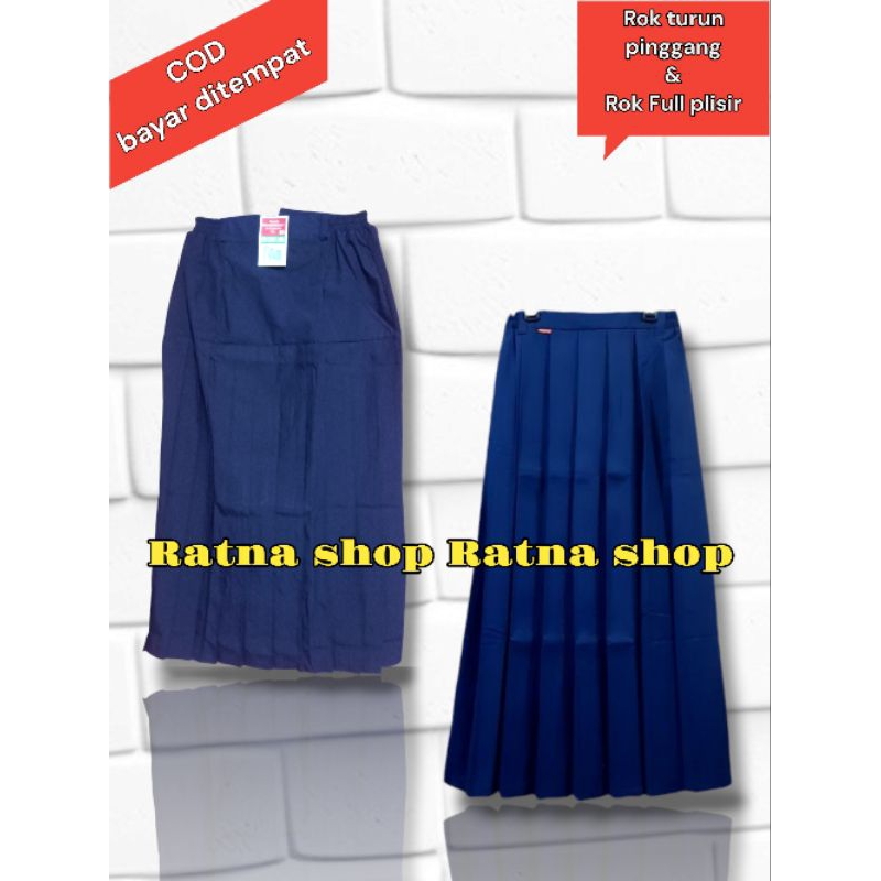 SERAGAM SEKOLAH ROK BIRU DONGKER MI MTS -SMP, ROK  PANJANG DONGKER FULL PILISIR DAN ROK BIRU DONGKER