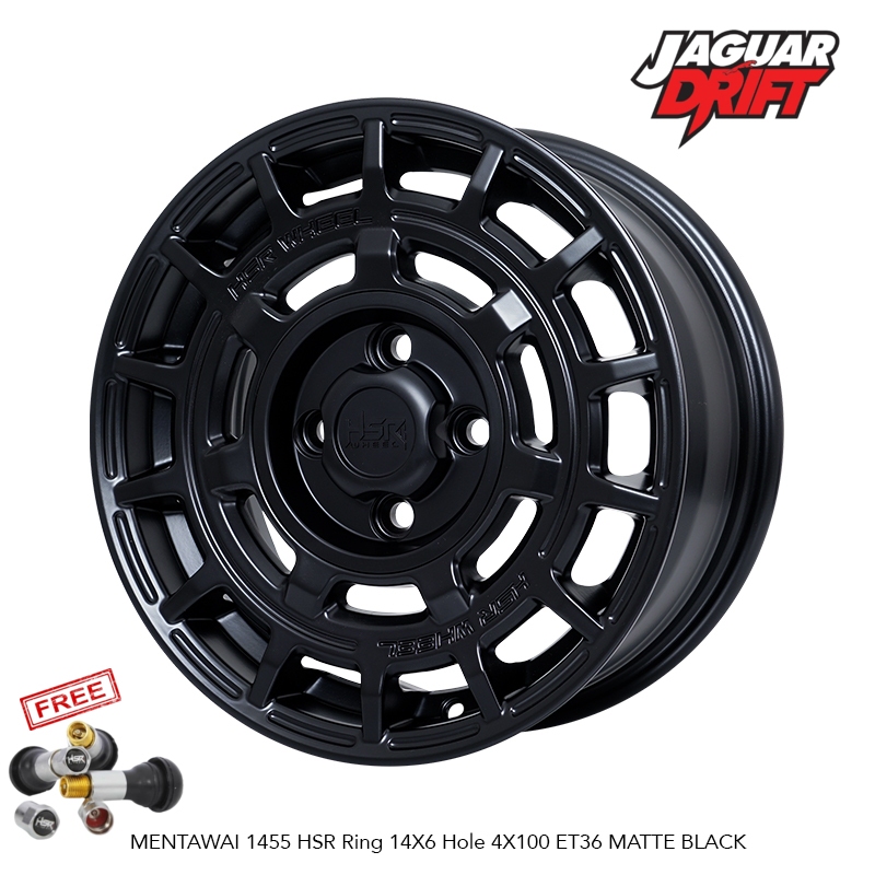 Velg HSR R14 Mobil Sigra Agya Calya Calya Velg Mobil HSR MENTAWAI 1455 Ring 14 Black