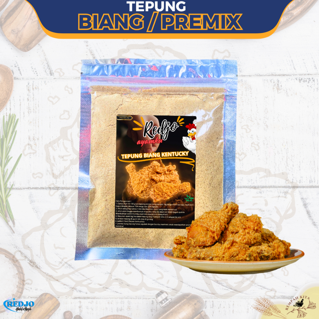 

Premix Biang Bumbu Tepung Fried Chicken Crispy Premium Bumbu Ayam Geprek Jamur crispy Tempe Bakwan