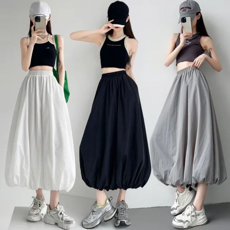 RHAINA//rok skirt korean style rok balon panjang remaja masakini rok balon viral bkk rok cantik panj