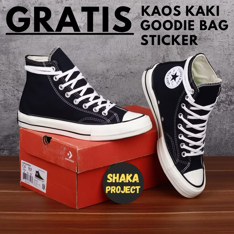 Sepatu Converse - Converse 70s Chuck Taylor Black White Made In Vietnam Sneakers Converse Hitam Puti