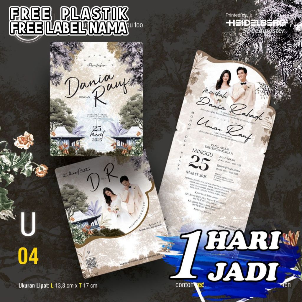 Cetak Undangan Pernikahan You 04 Java U 04 Murah Sehari jadi