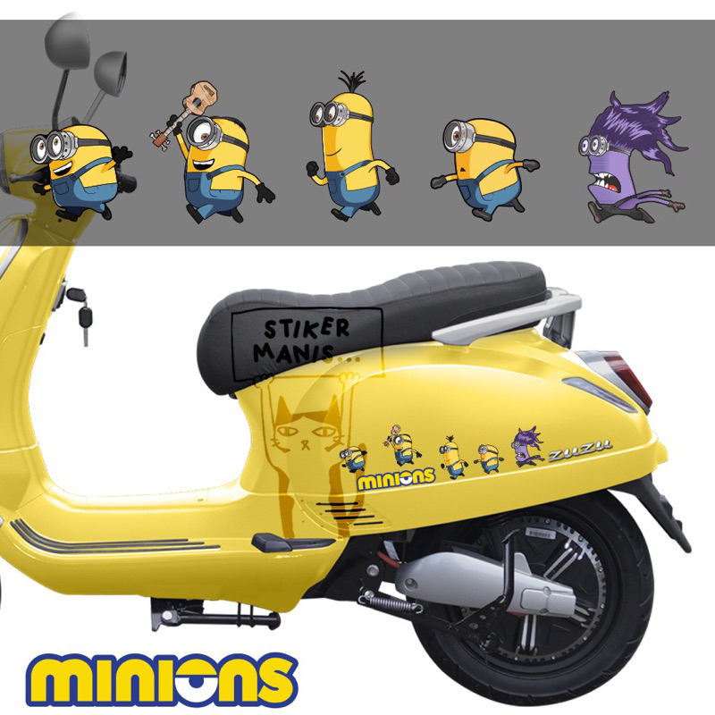 

sticker minions run character stiker motor stiker mobil stiker helm stiker laptop