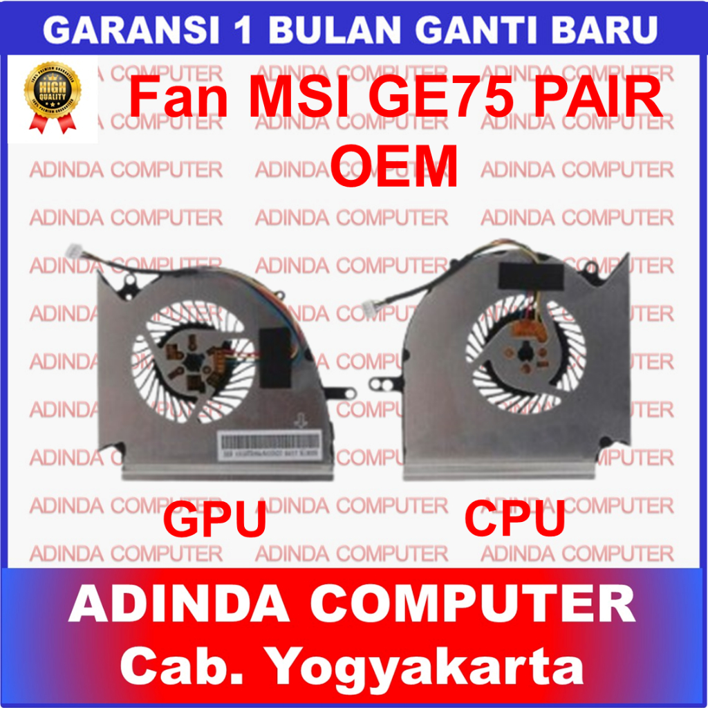 Fan MSI GE75 GE75 GP75 GMS-16P1 GE75 GP75 GL75 WE75 Sepasang OEM