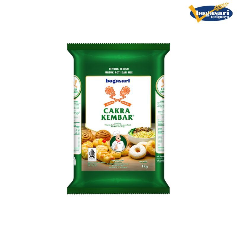 

tepung terigu Bogasari Cakra kembar premium 1 kg + gratis baju preloved