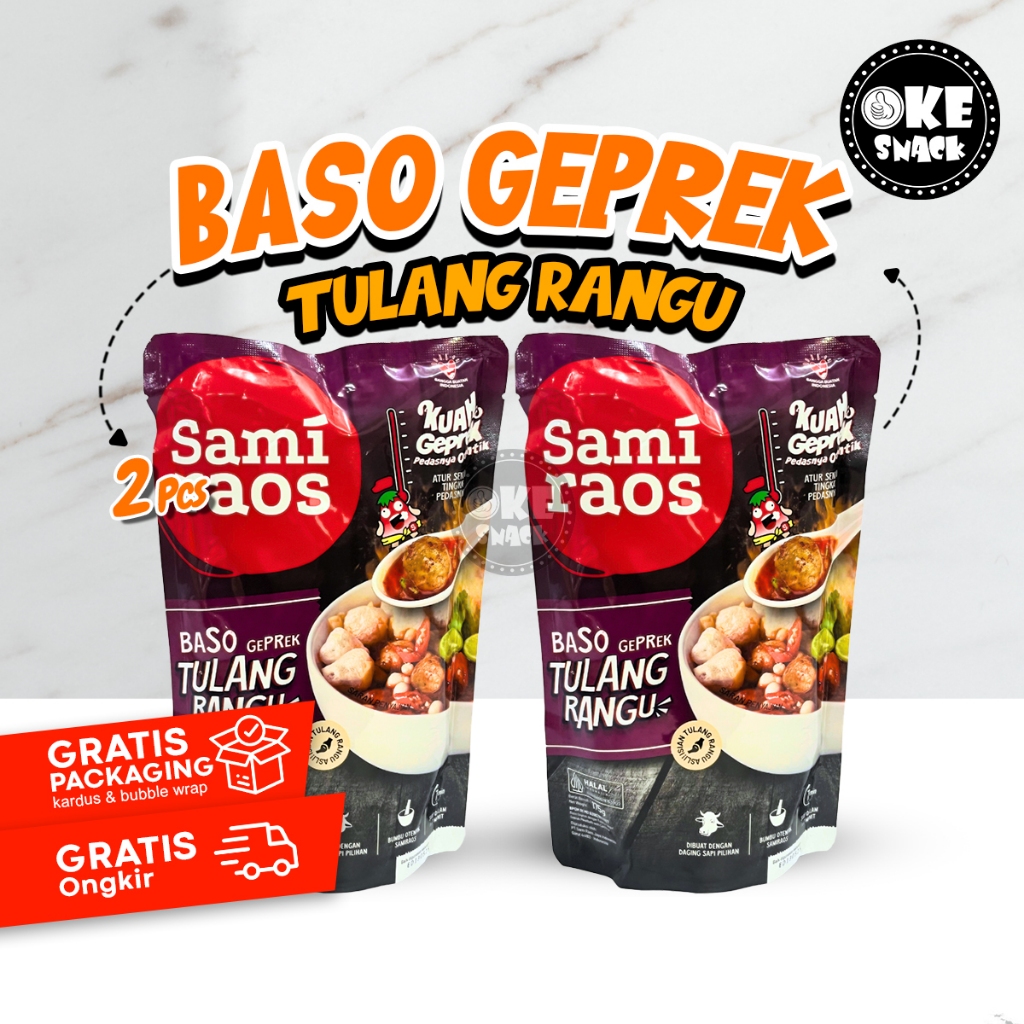 

Paket Hemat Sami Raos Bakso Geprek Tulang Rangu isi 2 pcs