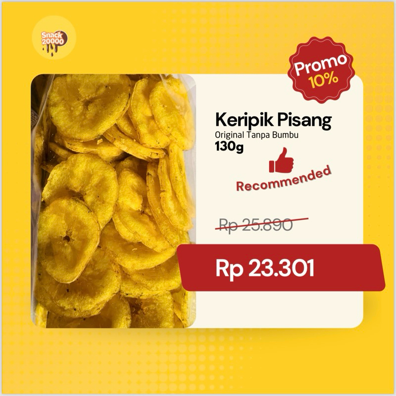 

Keripik Pisang Original Tanpa Bumbu Super Renyah (FREE PACKING BUBLE DAN KARDUS PENGAMAN)