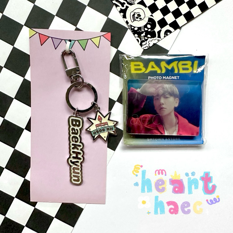 [ read desc ] — exo baekhyun md bambi magnet birthday party kyoong day official md keyring key ring
