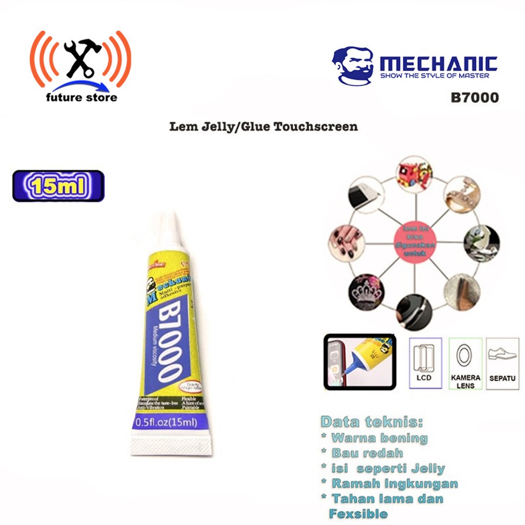LEM JELLY/GLUE TOUCHSCREEN/LCD MECHANIC B7000 15ML ORIGINAL