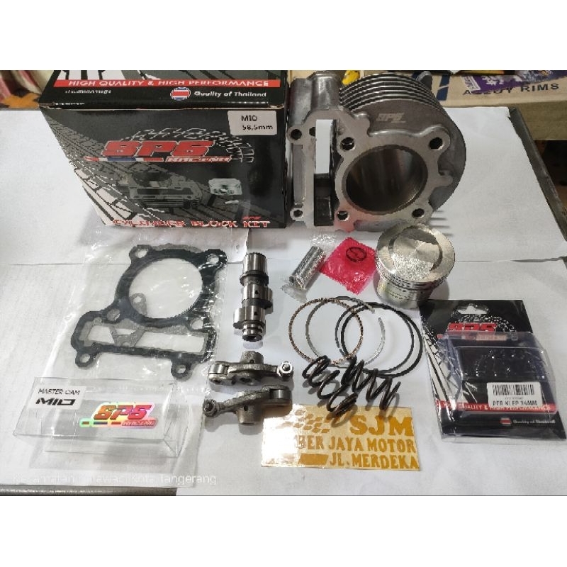 Paketan Bore Up Mio Karbu 150cc Blok Seher Mio 58,5mm Noken As T1 Per klep SP5 Racing Thailand